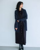 【ドゥクラッセ/DoCLASSE】のウールサキソニー・シャツワンピース ネイビー|ID: prp329100004848159 ipo3291000000036204424