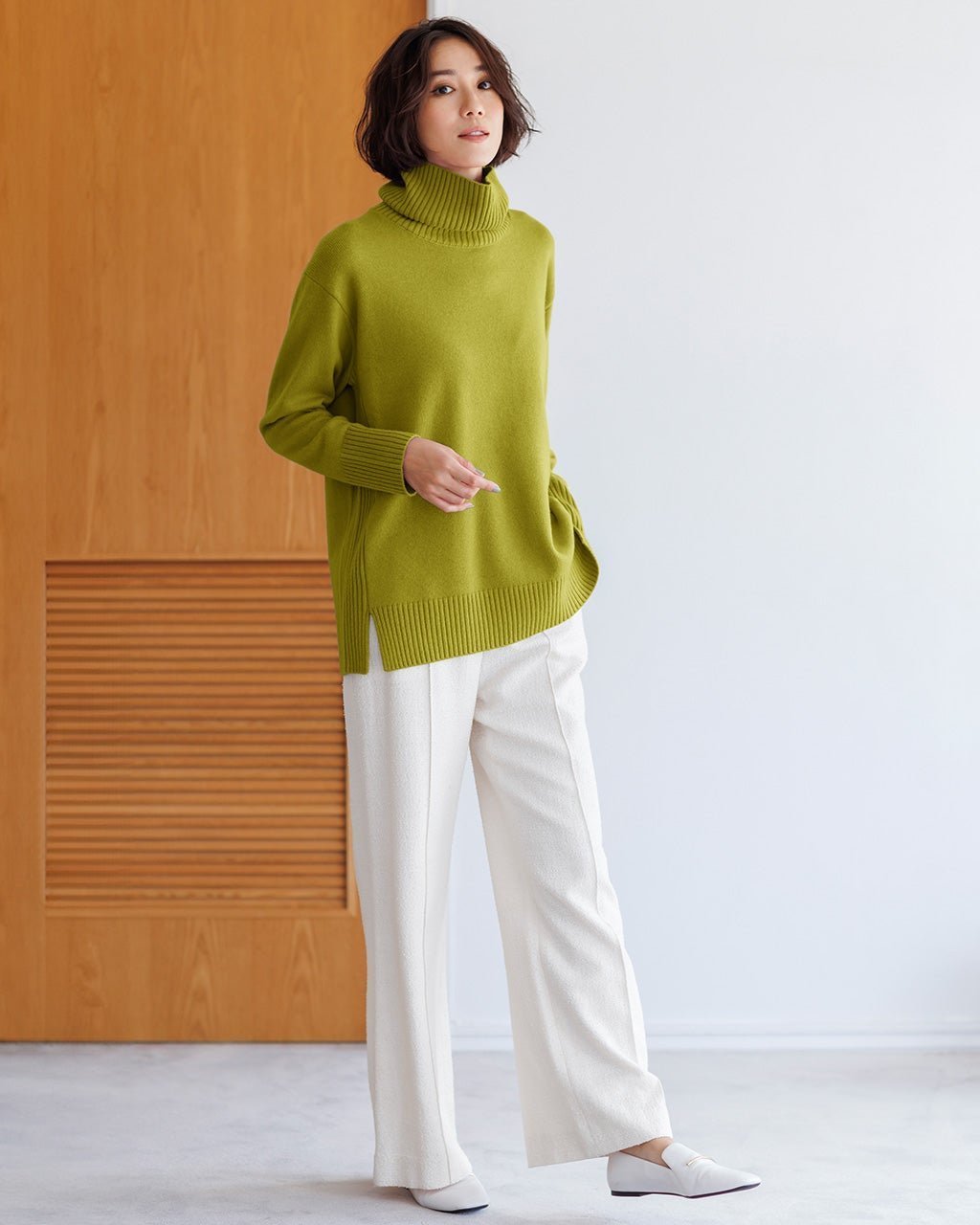 【ドゥクラッセ/DoCLASSE】のウール混・サイドリブロングニット インテリア・キッズ・メンズ・レディースファッション・服の通販 founy(ファニー) 　ファッション　Fashion　レディースファッション　Fashion for Women　トップス・カットソー　Cut & Sew Tops　ニット　Knit Tops & Sweaters　ロング　Long, Long-Length　ワイド　Wide, Wide Fit　ピスタチオ|ID: prp329100004848164 ipo3291000000035432313