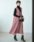 【ドゥクラッセ/DoCLASSE】のツイーディジャカード・深Vネックジャンスカ 人気、トレンドファッション・服の通販 founy(ファニー) ファッション Fashion レディースファッション Fashion for Women ワンピース Dresses ジャカード／ジャガード Jacquard, Woven Pattern ツイード Twill, Twill Weave 人気 Popular, Best Seller thumbnail ピンク・パターン|ID: prp329100004848171 ipo3291000000036038329