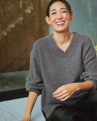 【ドゥクラッセ/DoCLASSE】のストレッチタム・Vネックニット チャコール|ID: prp329100004848178 ipo3291000000035432448