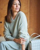 【ドゥクラッセ/DoCLASSE】のストレッチタム・Vネックニット ペールブルー|ID: prp329100004848178 ipo3291000000035432452