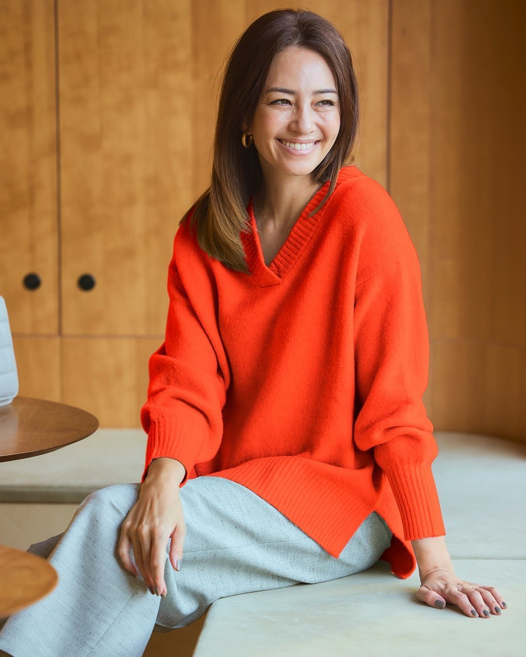 【ドゥクラッセ/DoCLASSE】のストレッチタム・Vネックニット インテリア・キッズ・メンズ・レディースファッション・服の通販 founy(ファニー) ファッション Fashion レディースファッション Fashion for Women トップス・カットソー Cut & Sew Tops ニット Knit Tops & Sweaters Vネックトップス V-Neck Tops / V-Cut Neckline Shirts ストレッチ Stretch, Stretchy Fabric セーター Sweater, Knitwear オレンジ|ID: prp329100004848178 ipo3291000000035432454