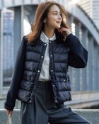 【ドゥクラッセ/DoCLASSE】の異素材エコダウン・ノーカラージャケット 人気、トレンドファッション・服の通販 founy(ファニー) ファッション Fashion レディースファッション Fashion for Women アウター Coat / Outerwear Collection レディースジャケット・軽アウター Jackets ノーカラージャケット / シンプル上品コーデ Collarless Jackets カーディガン Cardigan, Knitwear コンビ Combo, Combination Style ショート Short, Short Length ジャケット Jacket, Outerwear スマート Smart, Elegant タフタ Taffeta, Structured Fabric ダウン Down, Puffer thumbnail ミッドナイトブルー|ID: prp329100004849849 ipo3291000000035515798