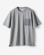 【ドゥクラッセ/DoCLASSE / MEN】のUSAコットン速乾ゆったりTボーダーポケット 半袖 杢グレー|ID: prp329100004852138 ipo3291000000035619363
