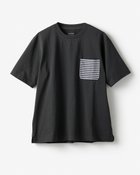 【ドゥクラッセ/DoCLASSE / MEN】のUSAコットン速乾ゆったりTボーダーポケット 半袖 チャコール|ID: prp329100004852138 ipo3291000000035619366