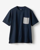 【ドゥクラッセ/DoCLASSE / MEN】のUSAコットン速乾ゆったりTボーダーポケット 半袖 ネイビー|ID: prp329100004852138 ipo3291000000035619368