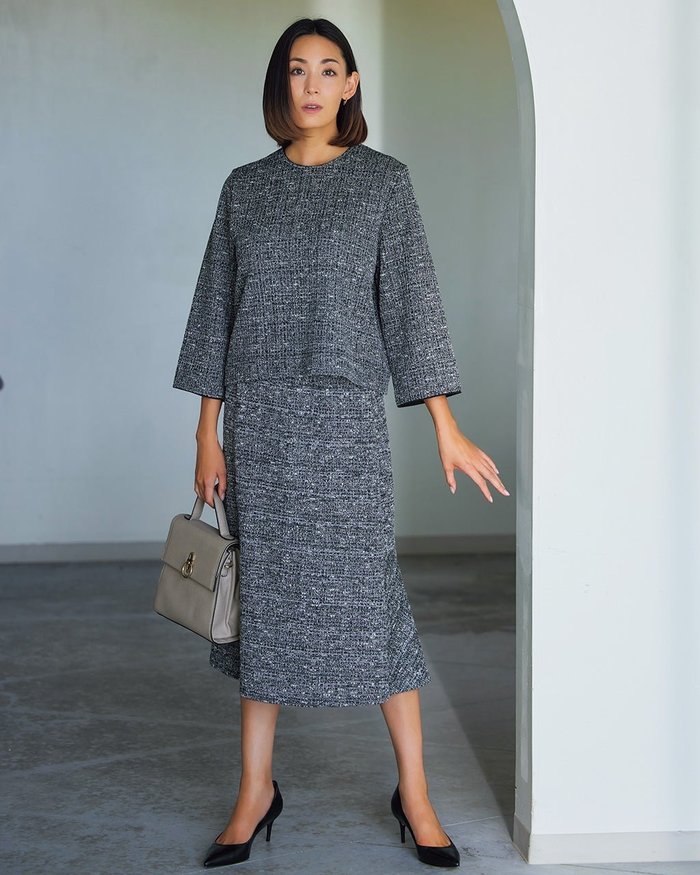 【ドゥクラッセ/DoCLASSE】のツイーディジャカード・マーメイドスカート インテリア・キッズ・メンズ・レディースファッション・服の通販 founy(ファニー) https://founy.com/ ファッション Fashion レディースファッション Fashion for Women スカート Skirts ジャカード／ジャガード Jacquard, Woven Pattern ストレッチ Stretch, Stretchy Fabric セットアップ Set-Up, Coordinated Outfit パターン Pattern, Design Print マーメイド Mermaid, Fishtail Silhouette |ID: prp329100004852140 ipo3291000000036247135