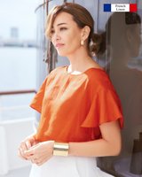 【ドゥクラッセ/DoCLASSE】の21番フレンチリネン・ラッフル袖ブラウス 人気、トレンドファッション・服の通販 founy(ファニー) ファッション Fashion レディースファッション Fashion for Women トップス・カットソー Cut & Sew Tops シャツ・ブラウス・オフィスカジュアル Elegant Blouses & Button-Ups |ID:prp329100004852141