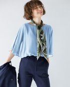 【ドゥクラッセ/DoCLASSE】のとろみシフォン・フレア袖ブラウス サックス|ID: prp329100004855704 ipo3291000000035794394