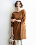 【ドゥクラッセ/DoCLASSE】のレーシーニット・ボートネックチュニック ブラウン|ID: prp329100004855715 ipo3291000000035794575