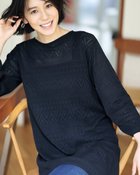 【ドゥクラッセ/DoCLASSE】のレーシーニット・ボートネックチュニック ミッドナイトブルー|ID: prp329100004855715 ipo3291000000035794579