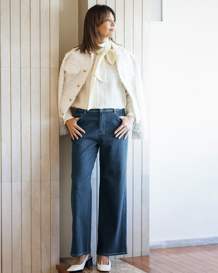 【ドゥクラッセ/DoCLASSE】のエアーストレッチデニム・セミワイド インテリア・キッズ・メンズ・レディースファッション・服の通販 founy(ファニー) https://founy.com/ ファッション Fashion レディースファッション Fashion for Women パンツ Pants & Trousers |ID: prp329100004856958 ipo3291000000036087874