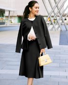 【ドゥクラッセ/DoCLASSE】の二重織りカルゼ・ペプラムジャケット ブラック|ID: prp329100004856959 ipo3291000000035833015