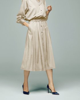 【ドゥクラッセ/DoCLASSE】 とろみデニム・ボタンデザインフレアスカート人気、トレンドファッション・服の通販 founy(ファニー) ファッション Fashion レディースファッション Fashion for Women スカート Skirts Aライン・フレアスカート A-Line & Flared Skirts とろみ Fluid, Flowy Fabric ウエスタン Western Style エレガント 上品 Elegant デニム Denim, Jeans Material フレア Flare, Flared |ID:prp329100004856961