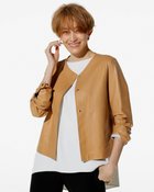【ドゥクラッセ/DoCLASSE】のラムナッパレザー・ノーカラージャケット キャメル|ID: prp329100004856964 ipo3291000000035833067