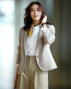 【ドゥクラッセ/DoCLASSE】のバルキーリネンタッチ・コンパクトジャケット ライトグレー|ID: prp329100004856965 ipo3291000000035833079