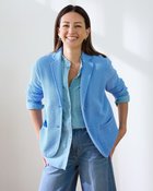 【ドゥクラッセ/DoCLASSE】の鹿の子ニット・トリムジャケット 人気、トレンドファッション・服の通販 founy(ファニー) ファッション Fashion レディースファッション Fashion for Women アウター Coat / Outerwear Collection レディースジャケット・軽アウター Jackets 新作・新入荷 New Arrivals / New In カーディガン Cardigan, Knitwear ジャケット Jacket, Outerwear パイピング Piping, Trim Design メタル Metal, Metal Parts エレガント 上品 Elegant 鹿の子 Piqué, Kanoko Fabric thumbnail ライトブルー|ID: prp329100004856969 ipo3291000000035833118