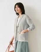 【ドゥクラッセ/DoCLASSE】の鹿の子ニット・トリムジャケット 人気、トレンドファッション・服の通販 founy(ファニー) ファッション Fashion レディースファッション Fashion for Women アウター Coat / Outerwear Collection レディースジャケット・軽アウター Jackets 新作・新入荷 New Arrivals / New In カーディガン Cardigan, Knitwear ジャケット Jacket, Outerwear パイピング Piping, Trim Design メタル Metal, Metal Parts エレガント 上品 Elegant 鹿の子 Piqué, Kanoko Fabric thumbnail グレー|ID: prp329100004856969 ipo3291000000035833133