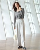 【ドゥクラッセ/DoCLASSE】のバルキーリネンタッチ・カーブテーパードパンツ ライトグレー|ID: prp329100004856971 ipo3291000000035833143