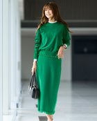【ドゥクラッセ/DoCLASSE】のシアーフリル・ニットスカート グリーン|ID: prp329100004856998 ipo3291000000035833484
