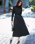 【ドゥクラッセ/DoCLASSE】のイージージョーゼット・ベルト付きワンピース ミッドナイトブルー|ID: prp329100004857000 ipo3291000000035833503