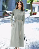 【ドゥクラッセ/DoCLASSE】のイージージョーゼット・ベルト付きワンピース ブルーグリーン|ID: prp329100004857000 ipo3291000000035833512