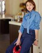 【ドゥクラッセ/DoCLASSE】のボウタイデザイン・デニムシャツ ライトインディゴ|ID: prp329100004857002 ipo3291000000035833544