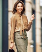 【ドゥクラッセ/DoCLASSE】のキュプラ混シャンブレー・ボウタイブラウス 人気、トレンドファッション・服の通販 founy(ファニー) ファッション Fashion レディースファッション Fashion for Women トップス・カットソー Cut & Sew Tops シャツ・ブラウス・オフィスカジュアル Elegant Blouses & Button-Ups とろみ Fluid, Flowy Fabric キュプラ Cupro, Eco Fabric thumbnail ライトキャメル|ID: prp329100004858264 ipo3291000000035894960