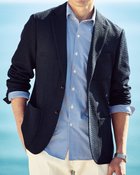 【ドゥクラッセ/DoCLASSE / MEN】の防シワ速乾ストレッチボーダーシャツ ホワイトxネイビー|ID: prp329100004860287 ipo3291000000035992048