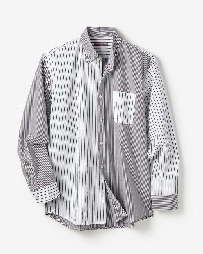 【ドゥクラッセ/DoCLASSE / MEN】の綿100%ストライプ切り替えシャツ インテリア・キッズ・メンズ・レディースファッション・服の通販 founy(ファニー) https://founy.com/ ファッション Fashion メンズファッション Fashion for Men 新作・新入荷 New Arrivals / New In ストライプ Stripe, Striped Pattern ブロード Broadcloth, Fine Cotton メンズ Men's, Menswear エレガント 上品 Elegant |ID: prp329100004860294 ipo3291000000035992092