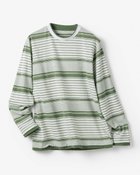 【ドゥクラッセ/DoCLASSE / MEN】の重ね着風・立体編みボーダーセーター グリーン&times;ホワイト|ID: prp329100004860302 ipo3291000000035992167