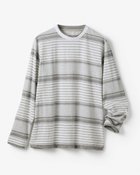 【ドゥクラッセ/DoCLASSE / MEN】の重ね着風・立体編みボーダーセーター グレー&times;ホワイト|ID: prp329100004860302 ipo3291000000035992170