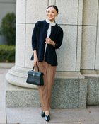 【ドゥクラッセ/DoCLASSE】のイージージョーゼット・テーパードパンツ キャメル|ID: prp329100004860326 ipo3291000000035992420