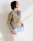 【ドゥクラッセ/DoCLASSE】のミラノリブ・ノーカラージップブルゾン グレーベージュ|ID: prp329100004860331 ipo3291000000035992453