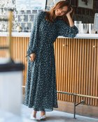 【ドゥクラッセ/DoCLASSE】のシアーシフォン・ギャザーベルトワンピース ネイビーパターン|ID: prp329100004860332 ipo3291000000035992458