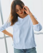 【ドゥクラッセ/DoCLASSE】のVネックN/7分袖・DoT ペールブルー|ID: prp329100004860341 ipo3291000000035992497