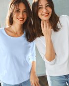 【ドゥクラッセ/DoCLASSE】のジュエルネックN/7分袖・DoT ペールブルー|ID: prp329100004860345 ipo3291000000035992524