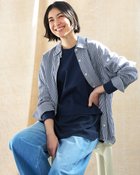 【ドゥクラッセ/DoCLASSE】の超長綿・異素材コンビプルオーバー ネイビー|ID: prp329100004860349 ipo3291000000035992541