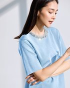 【ドゥクラッセ/DoCLASSE】のビジューネック・総針ニットプルオーバー 人気、トレンドファッション・服の通販 founy(ファニー) ファッション Fashion レディースファッション Fashion for Women トップス・カットソー Cut & Sew Tops ニット Knit Tops & Sweaters カジュアルプルオーバー・ニットトップス Pullovers & Knit Tops / Casual Pullovers 新作・新入荷 New Arrivals / New In ジャケット Jacket, Outerwear ジュエリー Jewelry, Accessories セーター Sweater, Knitwear エレガント 上品 Elegant 半袖 Short Sleeve, Half Sleeve thumbnail ペールブルー|ID: prp329100004860362 ipo3291000000035992593