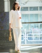 【ドゥクラッセ/DoCLASSE】のイージージョーゼット・セミワイドパンツ オフホワイト|ID: prp329100004860365 ipo3291000000035992607