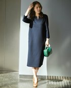 【ドゥクラッセ/DoCLASSE】のライトダンボールニット・コクーンドレス ミッドナイトブルー|ID: prp329100004860374 ipo3291000000035992663