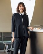 【ドゥクラッセ/DoCLASSE】のイージージョーゼット・ペプラムブラウス ミッドナイトブルー|ID: prp329100004860408 ipo3291000000035993046