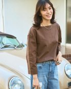 【ドゥクラッセ/DoCLASSE】の高密度シルコットン・ボートネックT/長め丈 ダークモカ|ID: prp329100004860409 ipo3291000000035993071