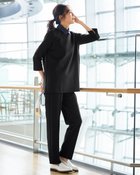 【ドゥクラッセ/DoCLASSE】のライトダンボールニット・浅Vフレアトップス ブラック|ID: prp329100004860416 ipo3291000000035993126