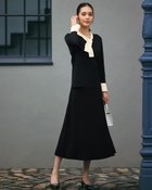 【ドゥクラッセ/DoCLASSE】のボウタイニット・セットアップ ブラック|ID: prp329100004862794 ipo3291000000036118814