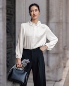 【ドゥクラッセ/DoCLASSE】のヴィンテージサテン・フリル衿ブラウス 人気、トレンドファッション・服の通販 founy(ファニー) ファッション Fashion レディースファッション Fashion for Women トップス・カットソー Cut & Sew Tops シャツ・ブラウス・オフィスカジュアル Elegant Blouses & Button-Ups とろみ Fluid, Flowy Fabric サテン Satin, Glossy Fabric フリル Frill, Ruffle モチーフ Motif, Design Theme エレガント 上品 Elegant thumbnail オフホワイト|ID: prp329100004862800 ipo3291000000036118880