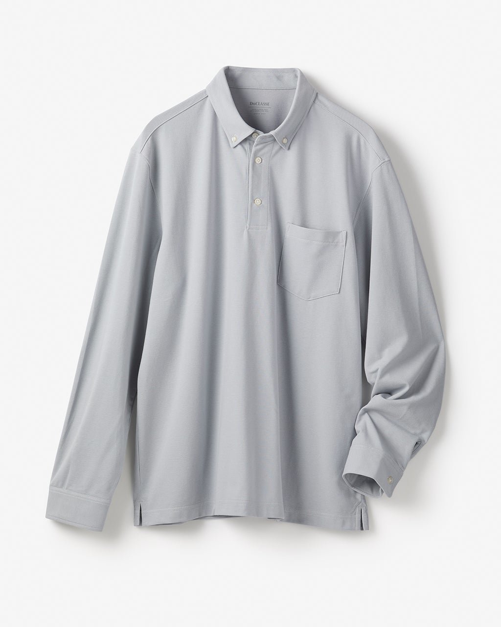 【ドゥクラッセ/DoCLASSE / MEN】の台衿付き速乾ビズポロ長袖 インテリア・キッズ・メンズ・レディースファッション・服の通販 founy(ファニー) 　ファッション　Fashion　メンズファッション　Fashion for Men　トップス・カットソー　Cut & Sew Tops　メンズシャツ　Shirts　ポロシャツ / きれいめカジュアルスタイル　Polo Shirts　新作・新入荷　New Arrivals / New In　メンズ　Men's, Menswear　長袖　Long Sleeve, Full Sleeve　ライトグレー|ID: prp329100004863533 ipo3291000000036158546