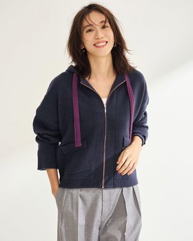 【ドゥクラッセ/DoCLASSE】 ウール混・裏配色ニットパーカー人気、トレンドファッション・服の通販 founy(ファニー) ファッション Fashion レディースファッション Fashion for Women トップス・カットソー Cut & Sew Tops ニット Knit Tops & Sweaters カーディガン・羽織り Layered Style Cardigans レディースパーカー・カジュアルフーディー Casual Hoodies & Sweatshirts カーディガン Cardigan, Knitwear ジップ Zip, Zipper ダウン Down, Puffer パーカー Hoodie, Parka リラックス Relax, Relaxed Fit 旅行 Travel A/W・秋冬 Autumn/Winter 防寒 Cold Protection, Winter-Ready |ID:prp329100004863547