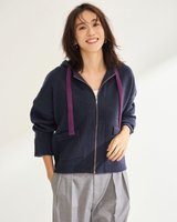 【ドゥクラッセ/DoCLASSE】のウール混・裏配色ニットパーカー 人気、トレンドファッション・服の通販 founy(ファニー) ファッション Fashion レディースファッション Fashion for Women トップス・カットソー Cut & Sew Tops ニット Knit Tops & Sweaters カーディガン・羽織り Layered Style Cardigans レディースパーカー・カジュアルフーディー Casual Hoodies & Sweatshirts カーディガン Cardigan, Knitwear ジップ Zip, Zipper ダウン Down, Puffer パーカー Hoodie, Parka リラックス Relax, Relaxed Fit 旅行 Travel A/W・秋冬 Autumn/Winter 防寒 Cold Protection, Winter-Ready |ID:prp329100004863547