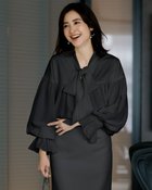 【ドゥクラッセ/DoCLASSE】のトリアセクレープ・ボウタイブラウス 人気、トレンドファッション・服の通販 founy(ファニー) ファッション Fashion レディースファッション Fashion for Women トップス・カットソー Cut & Sew Tops シャツ・ブラウス・オフィスカジュアル Elegant Blouses & Button-Ups とろみ Fluid, Flowy Fabric ギャザー Gathered, Ruffled シアー Sheer, See-Through シルク Silk, 100% Silk チュニック Tunic, Long Top デニム Denim, Jeans Material ヨーク Yoke, Yoke Design thumbnail ブラック|ID: prp329100004864592 ipo3291000000036204372